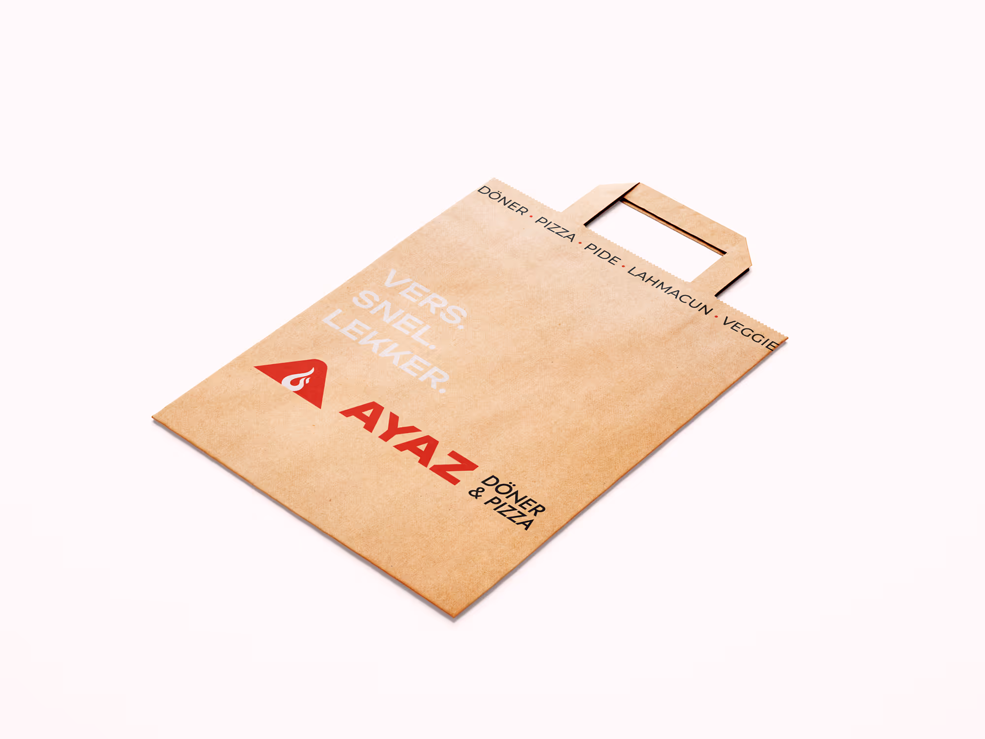 Branded Papiertragetasche von AYAZ Döner & Pizza